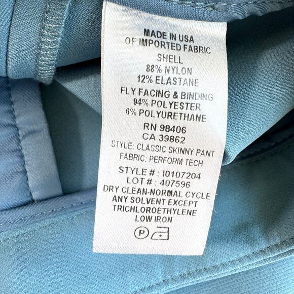 Theory Womens Classic Skinny Pant Size 4 Perform Tech Stretch Crop Career Blue - Picture 4 of 5